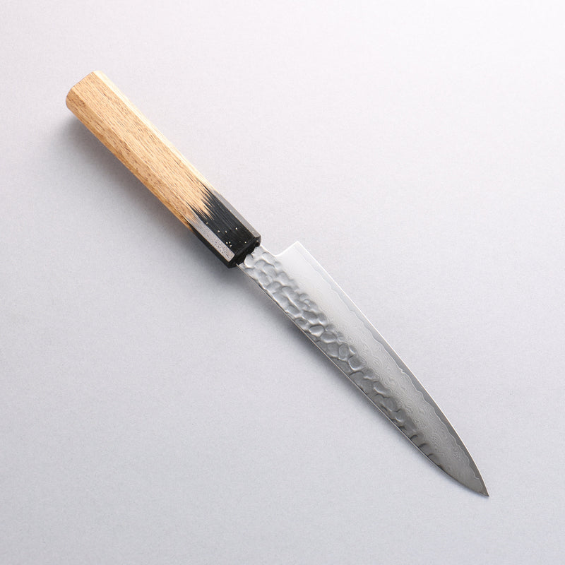 堺 孝行 VG10 33層大馬士革紋 多用途小刀 150mm 櫟木漆塗（黑伸）握把 - 清助刃物