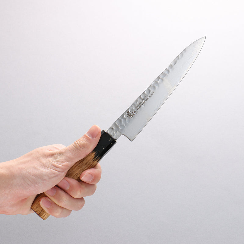 堺 孝行 VG10 33層大馬士革紋 多用途小刀 150mm 櫟木漆塗（黑伸）握把 - 清助刃物