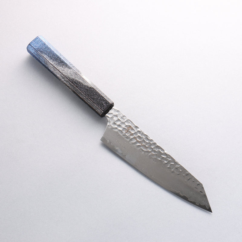 堺 孝行 琳凰 VG10 33層 大馬士革紋 劍型三德刀 日本刀 160mm 青漆塗 握把 - 清助刃物