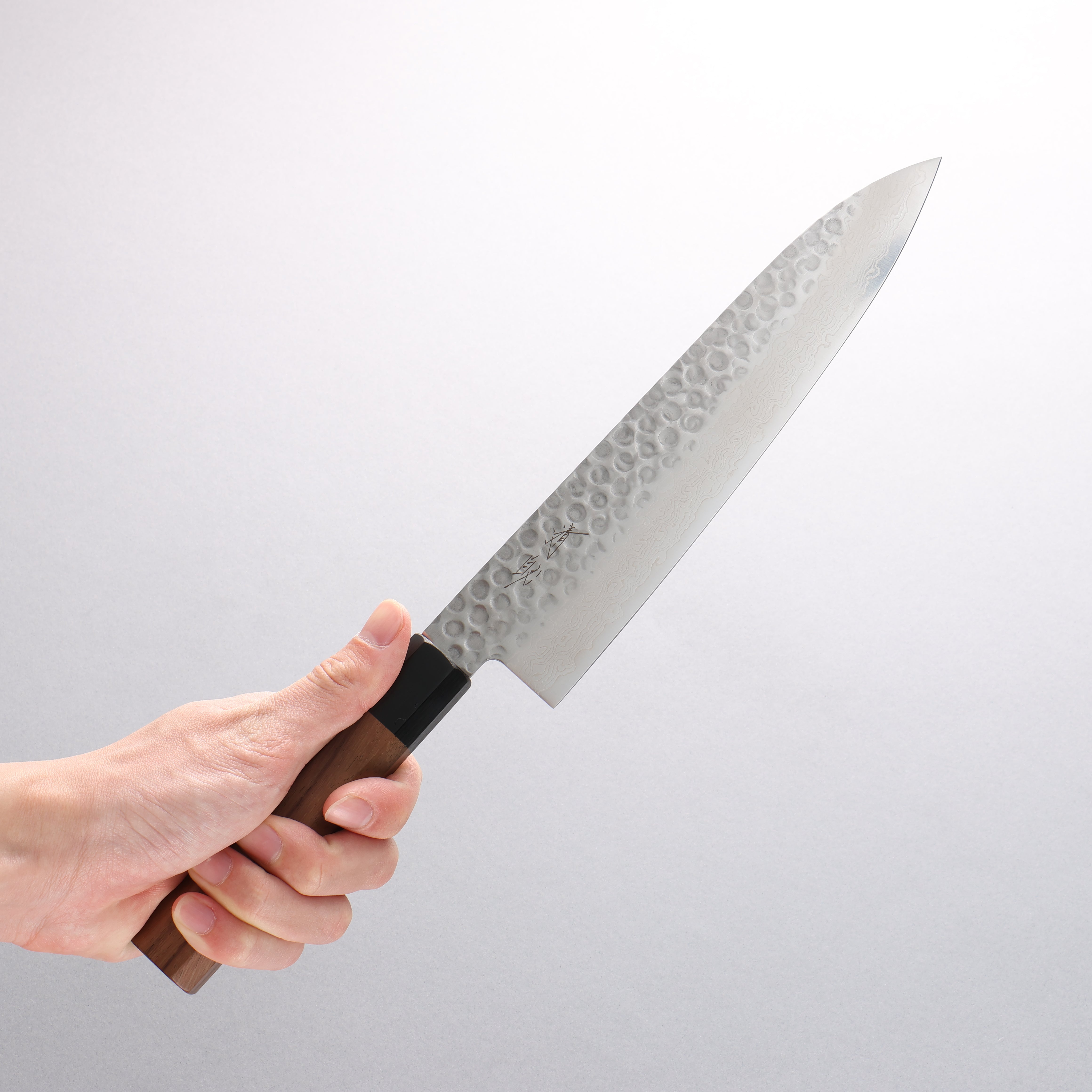 清助 AUS10 45層大馬士革紋 牛刀 210mm 紫檀木 握把 - 清助刃物