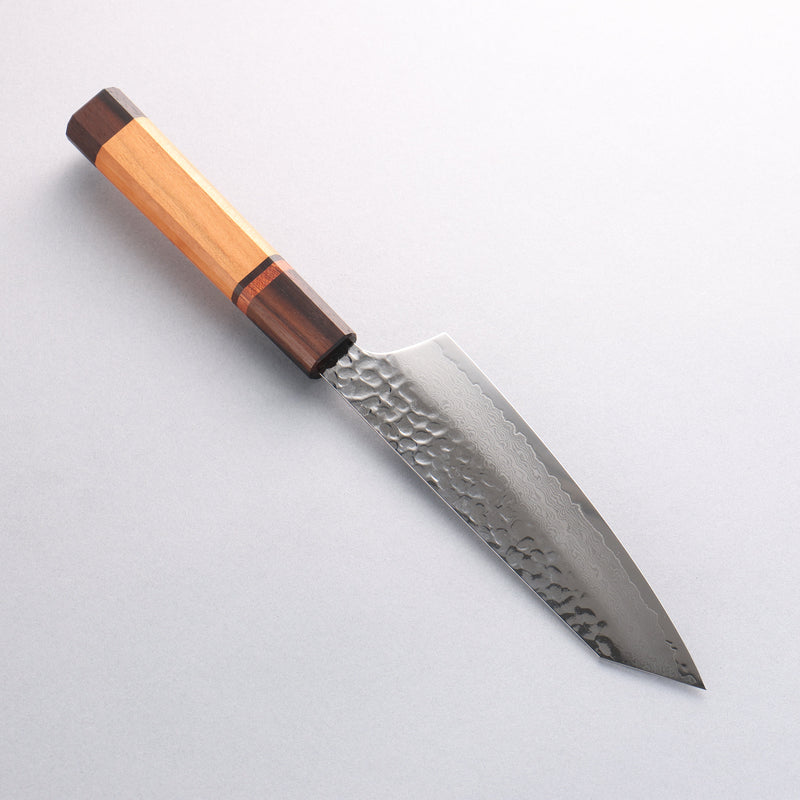 堺 孝行 VG10 33層 大馬士革紋 劍型三德刀 日本刀 160mm 山櫻 (十二邊形) 握把 - 清助刃物