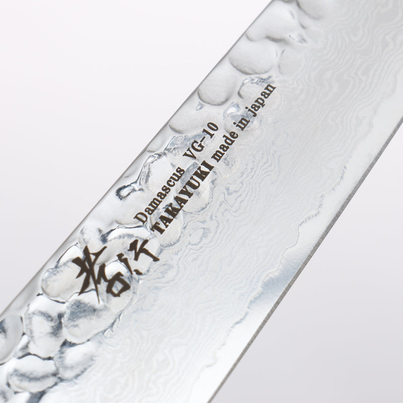 堺 孝行 VG10 33層大馬士革紋 多用途小刀 150mm 櫟木漆塗（彩石）握把 - 清助刃物
