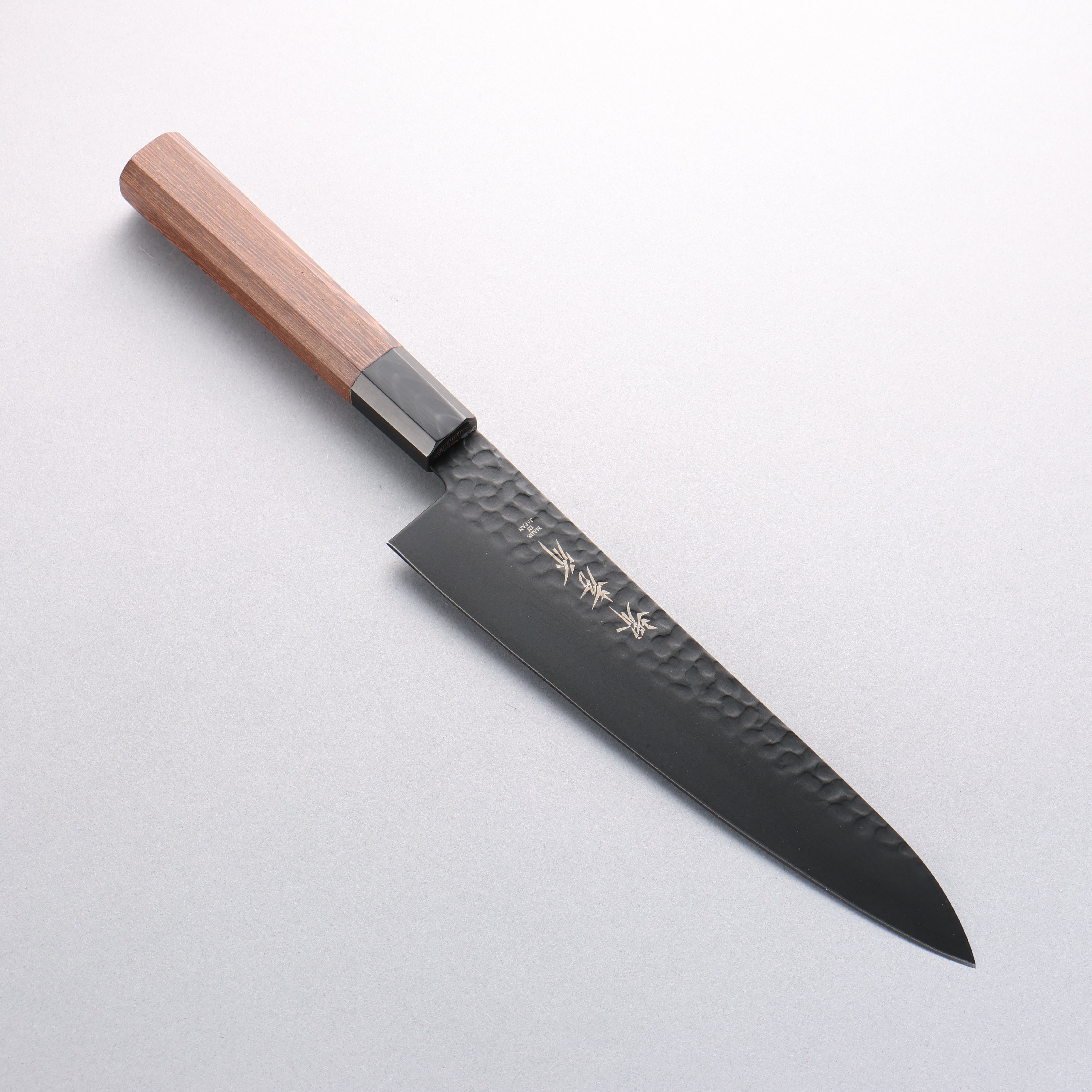 堺 孝行 黑影 VG10 鎚目 鐵氟龍塗層 牛刀 210mm 雞翅木 握把 - 清助刃物