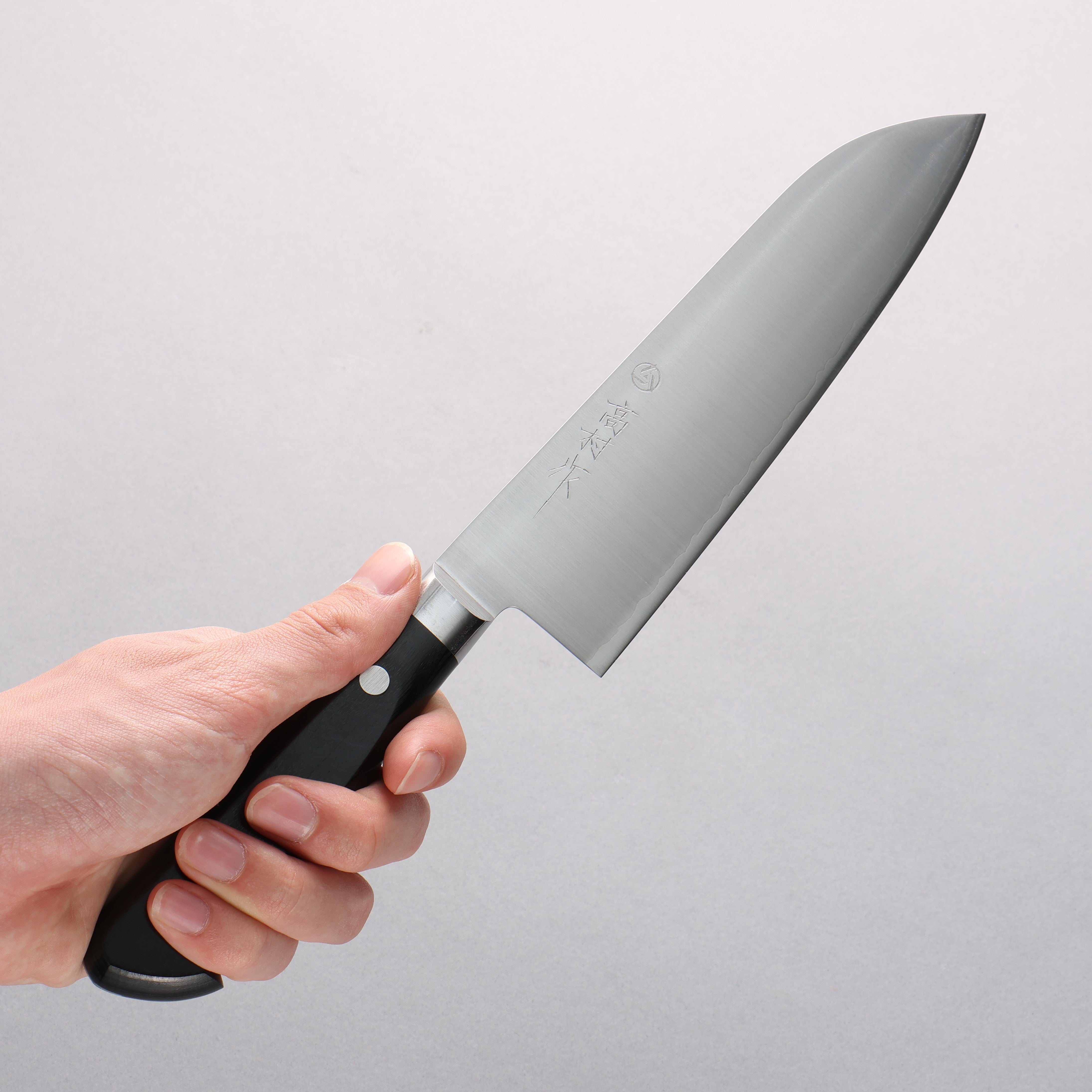 高村刃物 VG10 打磨處理 三德刀 170mm 黑合成木握把 - 清助刃物