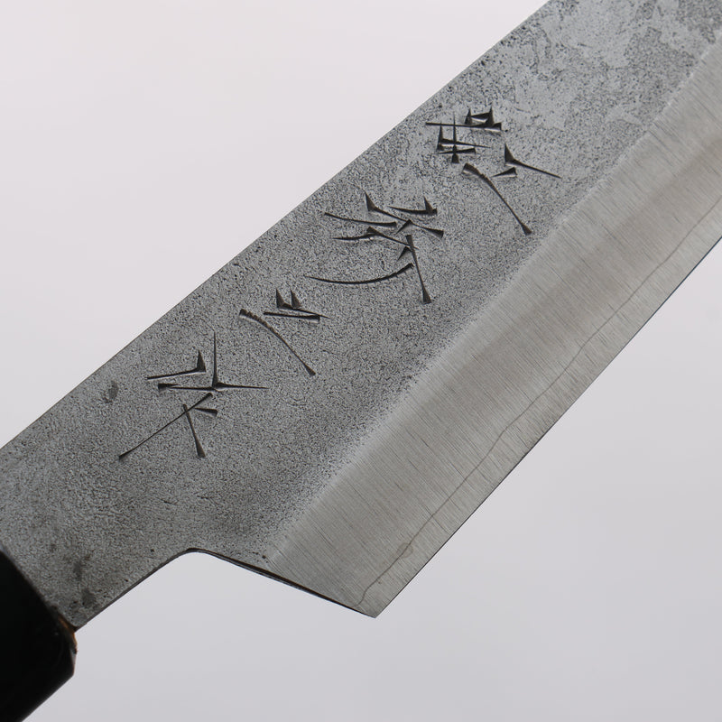 田中 誠貴 銀三鋼 梨地 多用途小刀 120mm 木蘭（口輪：水牛角） 握把 - 清助刃物