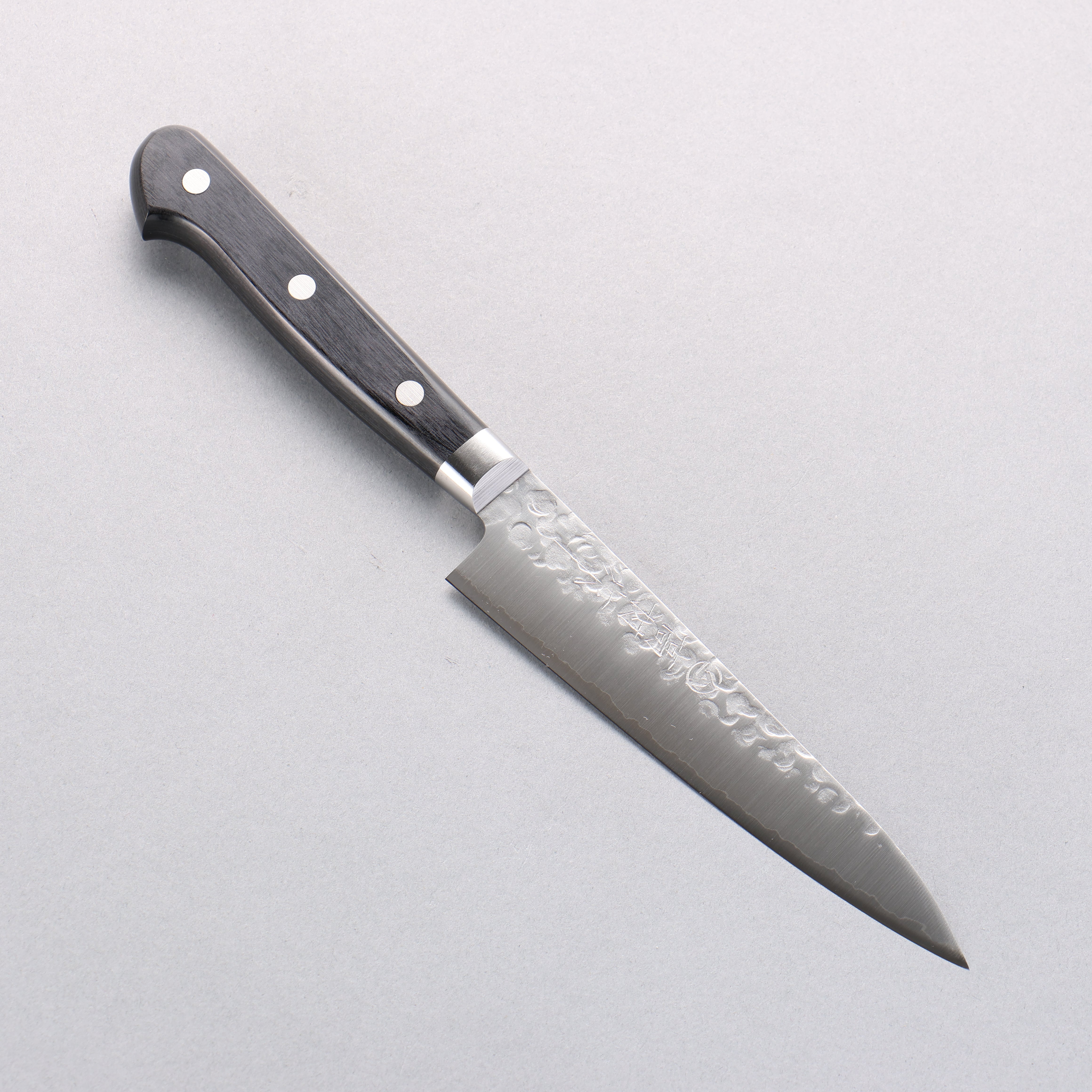 高村刃物 VG10 鎚目 多用途小刀 130mm 黑合成木握把 - 清助刃物