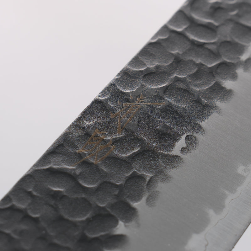 清助 黑紅 超級青鋼 鎚目 黑打 三德刀 185mm 紅合成木 握把 - 清助刃物