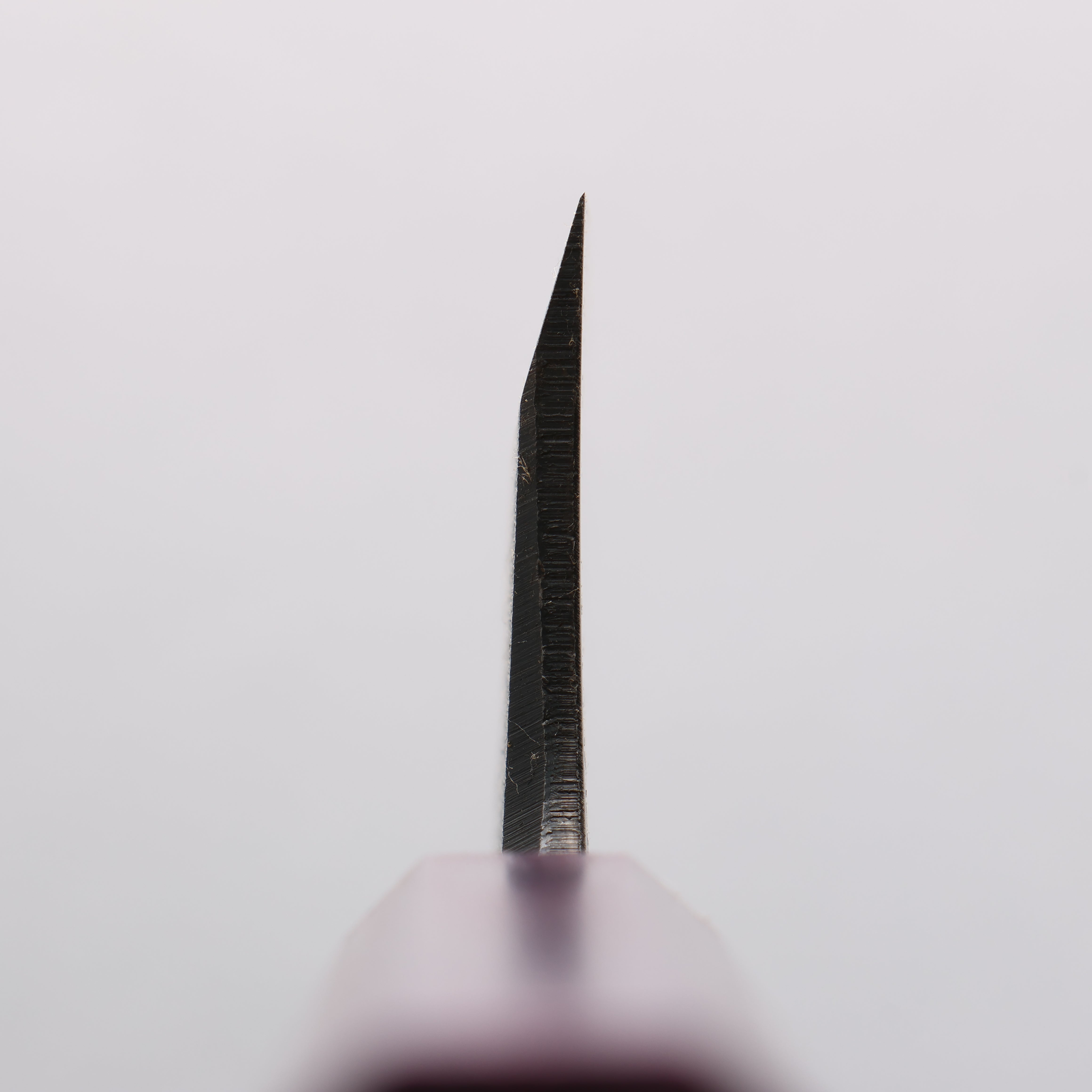 清助 白鋼二號 黑打 出刃 135mm 紫色漆塗 握把 - 清助刃物