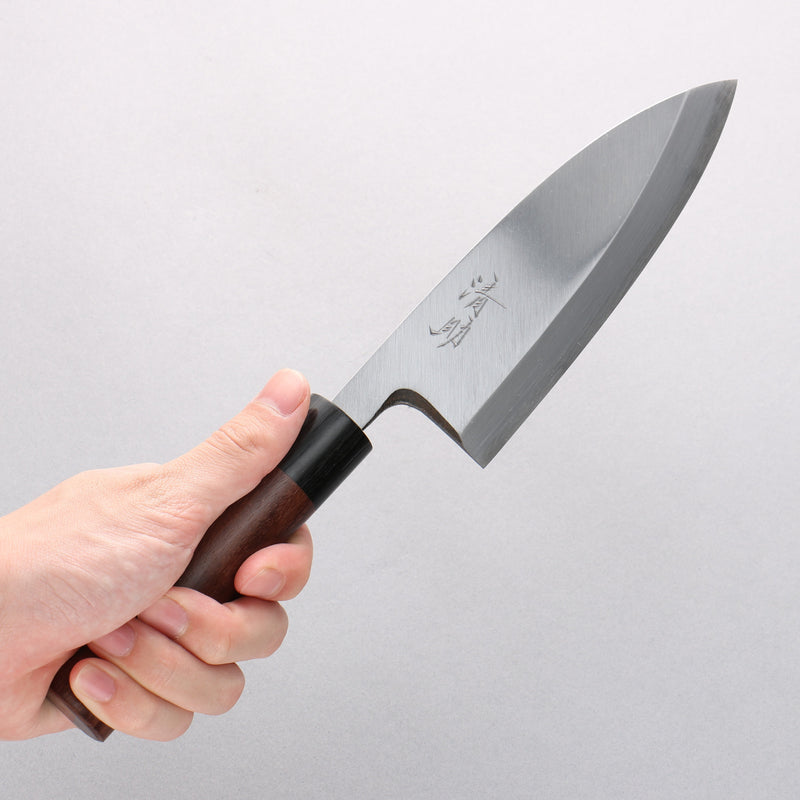 清助 白鋼 霞研 出刃 150mm 紫檀木 握把 - 清助刃物