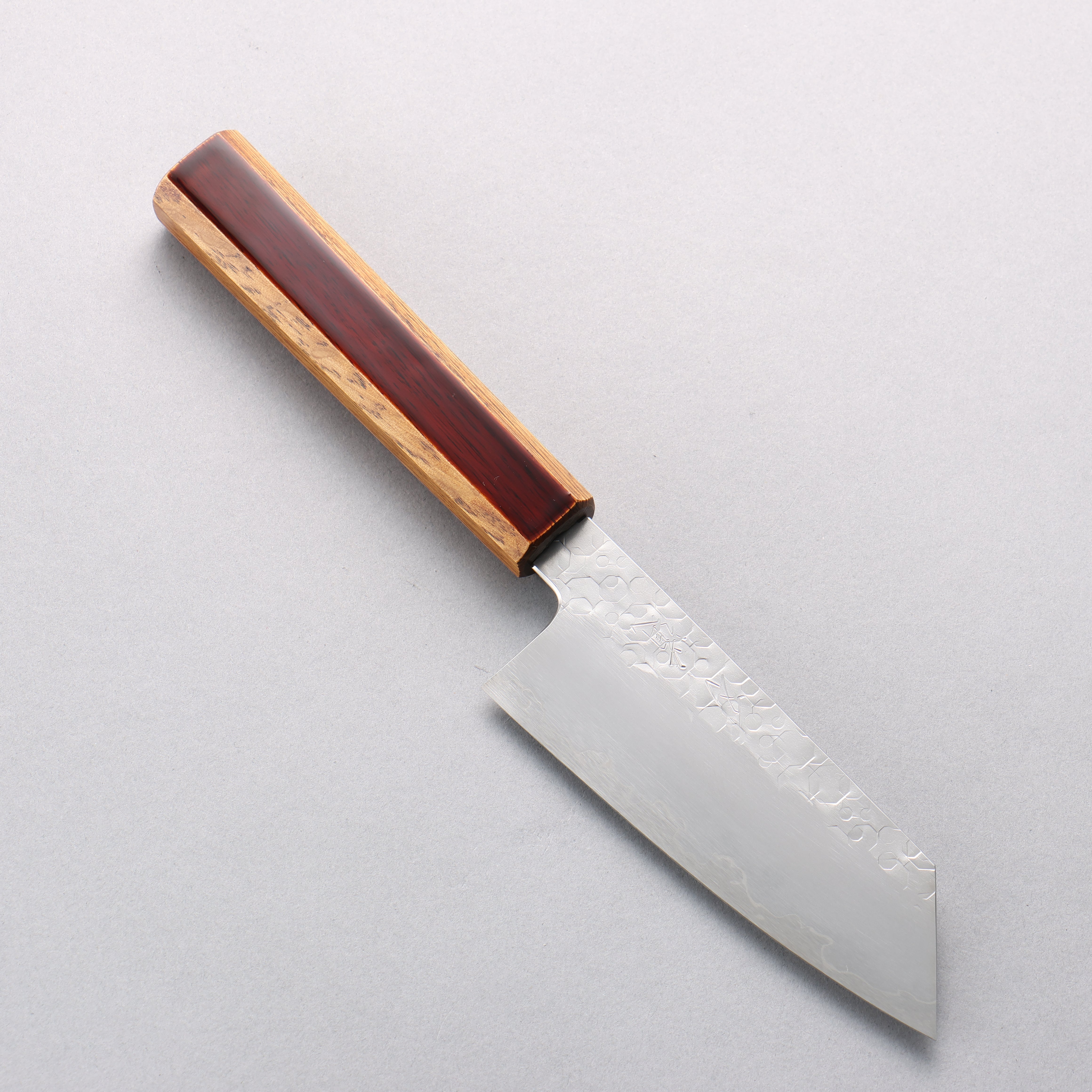 刃道 潮騒 SG2 鎚目 小文化刀 135mm 漆塗 (木地呂塗) 握把 - 清助刃物