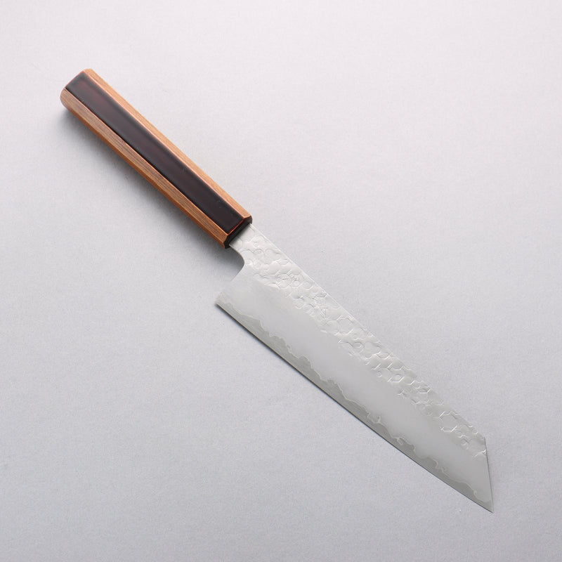刃道 潮騒 SG2 鎚目 切付牛刀 210mm 漆塗 (木地呂塗) 握把 - 清助刃物