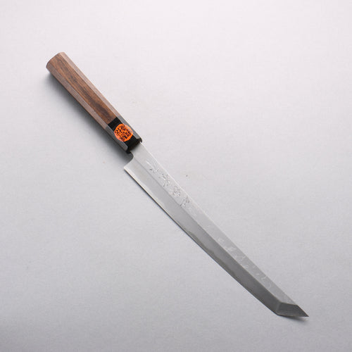 田中 誠貴 青鋼二號 大馬士革紋 先丸蛸引 240mm 核桃木 握把 - 清助刃物