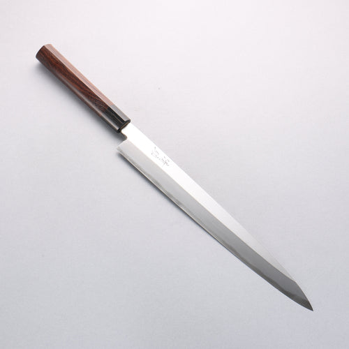 清助 青鋼 霞研 柳刃 300mm 紫檀木 握把 - 清助刃物