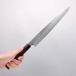 清助 青鋼 霞研 柳刃 300mm 紫檀木 握把 - 清助刃物