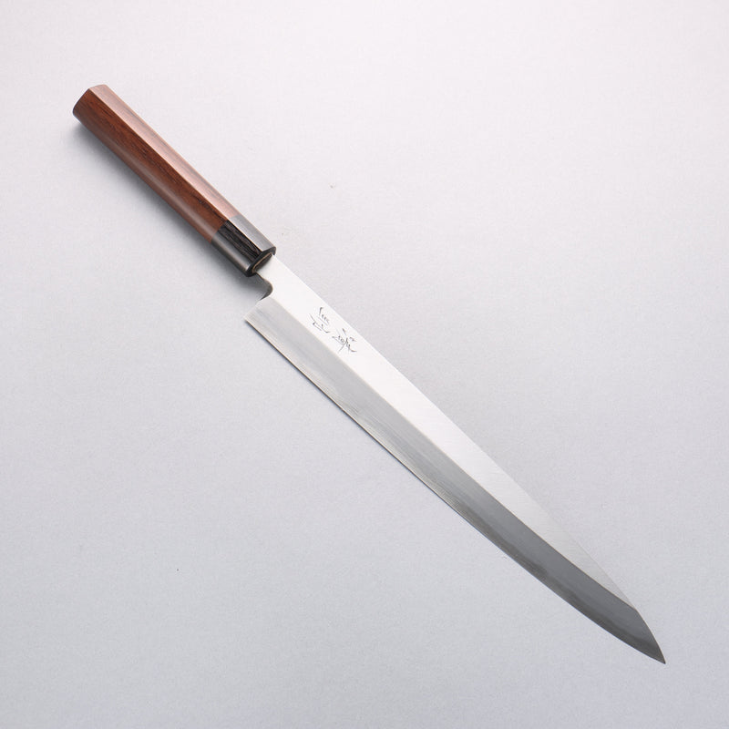 清助 白鋼 霞研 柳刃 300mm 紫檀木 握把 - 清助刃物