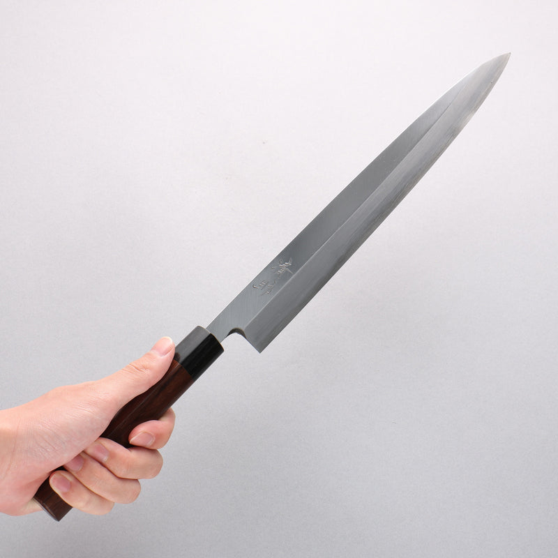 清助 白鋼 霞研 柳刃 300mm 紫檀木 握把 - 清助刃物