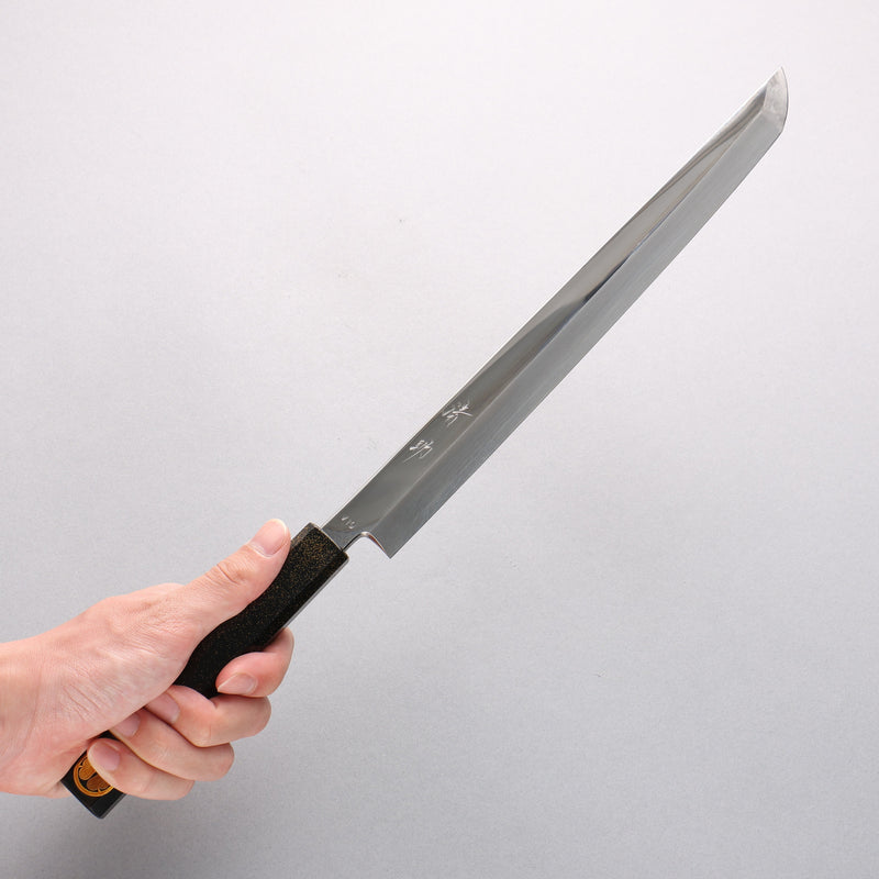 清助 VG10 先丸蛸引 270mm 櫟木漆塗（家紋） 握把 - 清助刃物