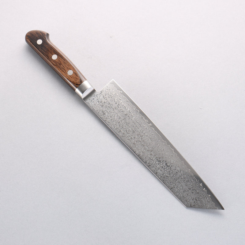 清助 VG10 33層 鏡面處理 大馬士革紋 切付牛刀 210mm 茶色合成木 握把 - 清助刃物