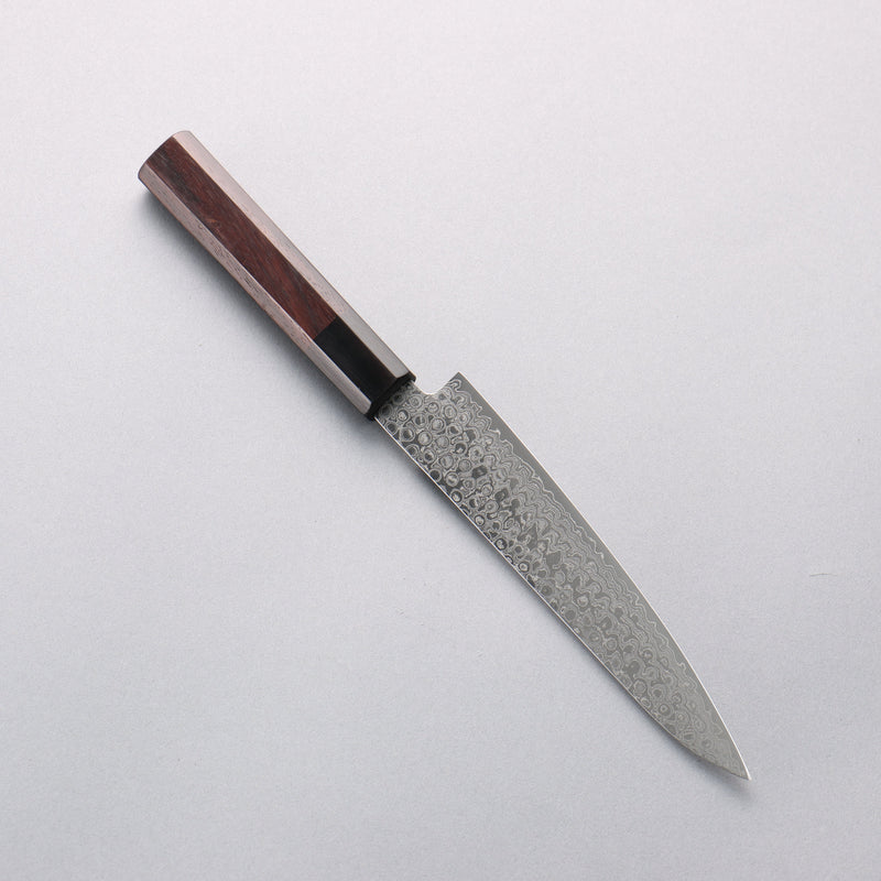 清助 AUS10 大馬士革紋 多用途小刀 150mm 紫檀木 握把 - 清助刃物