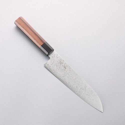 清助 AUS10 大馬士革紋 三德刀 180mm 紫檀木 握把 - 清助刃物