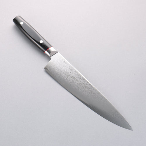 清助 彩雲 VG10 大馬士革紋 牛刀 230mm 黑米卡塔（樹脂複合材料） 握把 - 清助刃物