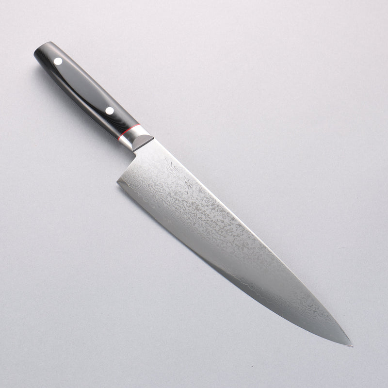 清助 彩雲 VG10 大馬士革紋 牛刀 230mm 黑米卡塔（樹脂複合材料） 握把 - 清助刃物