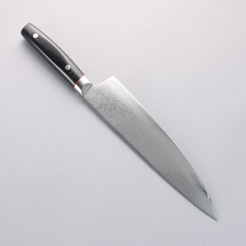 清助 彩雲 VG10 大馬士革紋 牛刀 230mm 黑米卡塔（樹脂複合材料） 握把 - 清助刃物