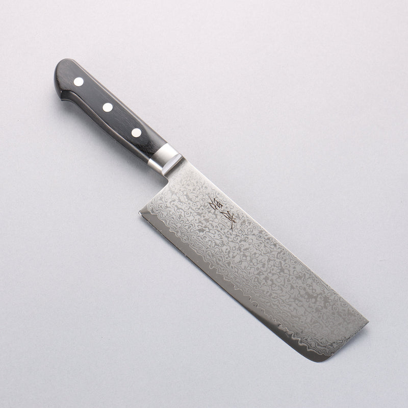 清助 VG10 33層 鏡面處理 大馬士革紋 菜切 165mm 黑合成木 握把 - 清助刃物