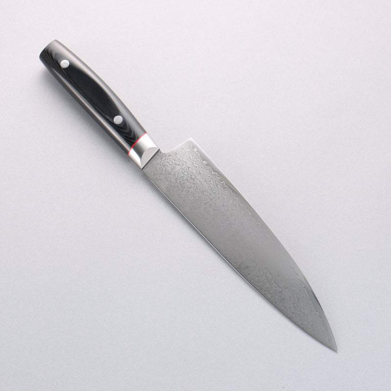 清助 彩雲 VG10 大馬士革紋 牛刀 200mm 黑米卡塔（樹脂複合材料） 握把 - 清助刃物