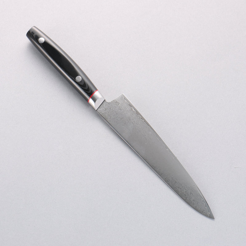 清助 彩雲 VG10 大馬士革紋 多用途小刀 150mm 黑米卡塔（樹脂複合材料） 握把 - 清助刃物