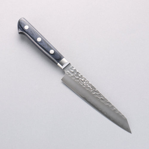 清助 青槌 AUS10 鎚目 切付多用途小刀 日本刀 145mm 深藍色合成木 握把 附刀鞘 - 清助刃物