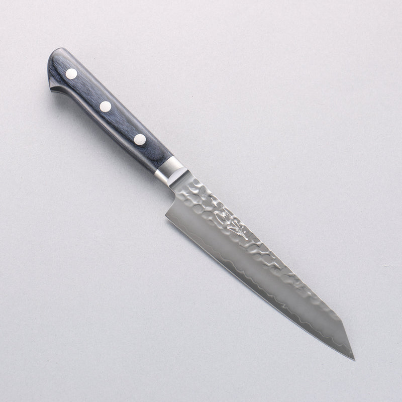 清助 青槌 AUS10 鎚目 切付多用途小刀 日本刀 145mm 深藍色合成木 握把 附刀鞘 - 清助刃物