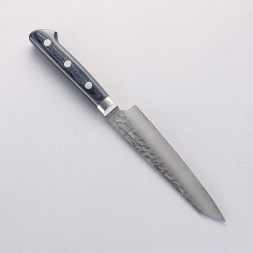 清助 青槌 AUS10 鎚目 切付多用途小刀 日本刀 145mm 深藍色合成木 握把 附刀鞘 - 清助刃物