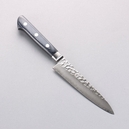 清助 藍雲 VG10 33層 大馬士革紋 多用途小刀 日本刀 135mm 深藍色合成木 握把 附刀鞘 - 清助刃物