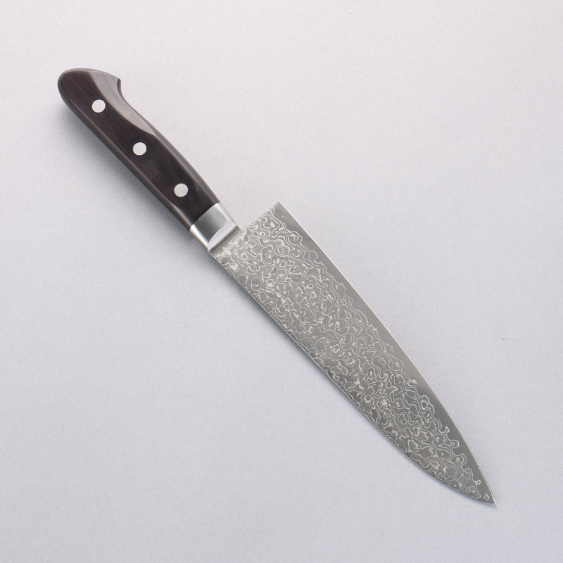 清助 AUS10 45層大馬士革紋 牛刀 180mm 黑合成木 握把 - 清助刃物