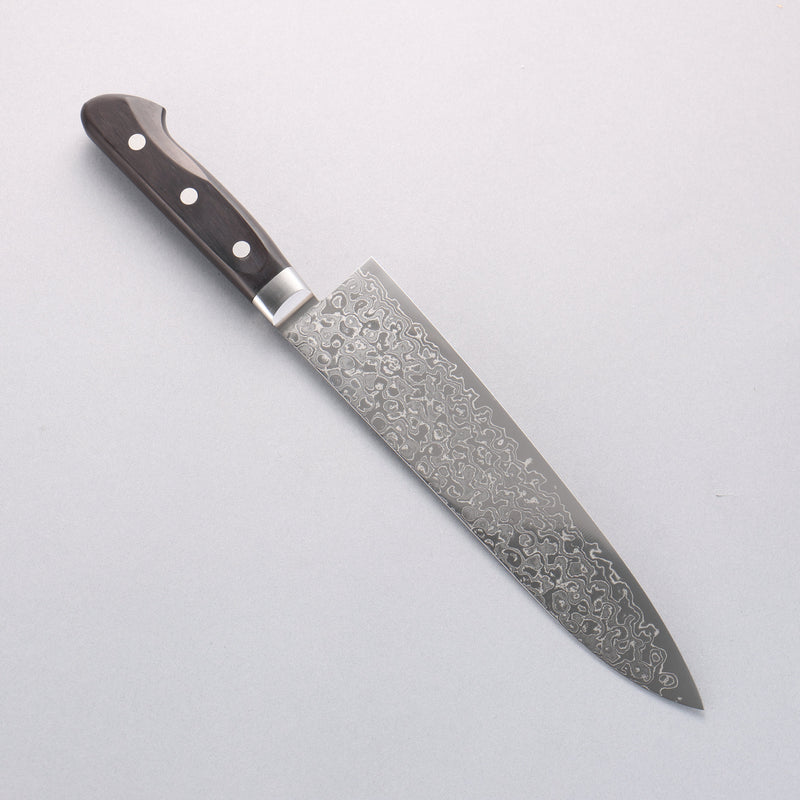清助 AUS10 45層大馬士革紋 牛刀 210mm 黑合成木 握把 - 清助刃物