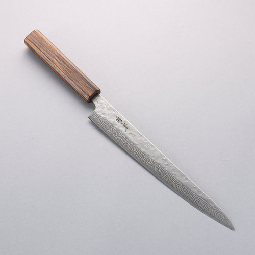 清助 不鏽鋼 440C 鎚目 大馬士革紋 筋引 240mm 橡木 握把 - 清助刃物