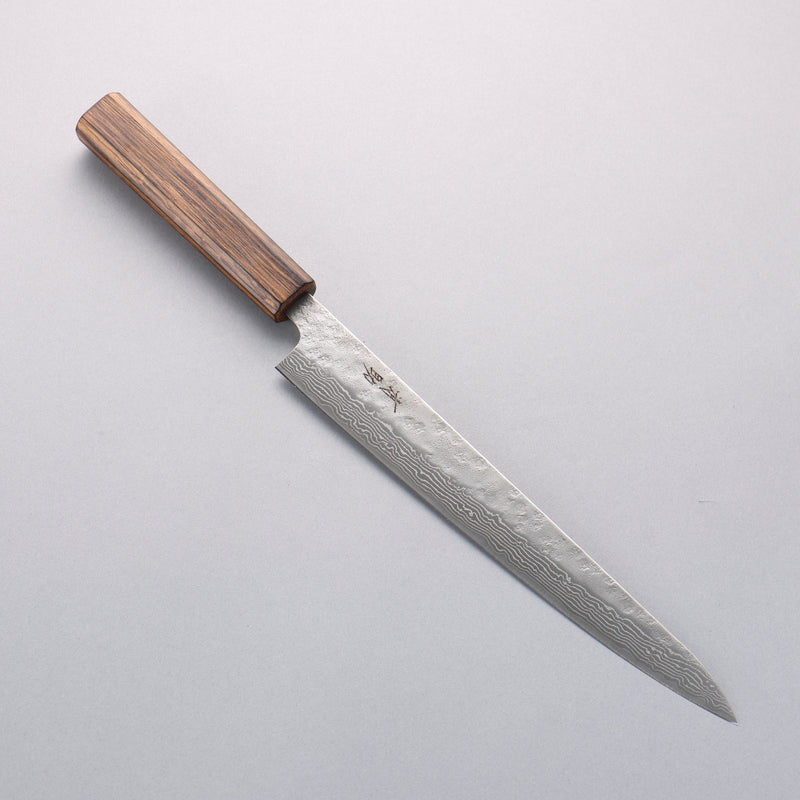 清助 不鏽鋼 440C 鎚目 大馬士革紋 筋引 240mm 橡木 握把 - 清助刃物