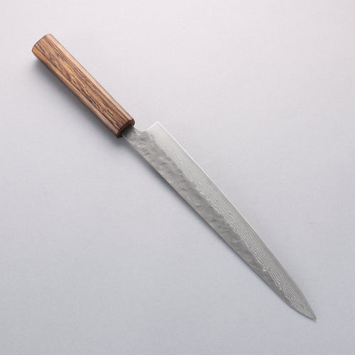 清助 不鏽鋼 440C 鎚目 大馬士革紋 筋引 240mm 橡木 握把 - 清助刃物