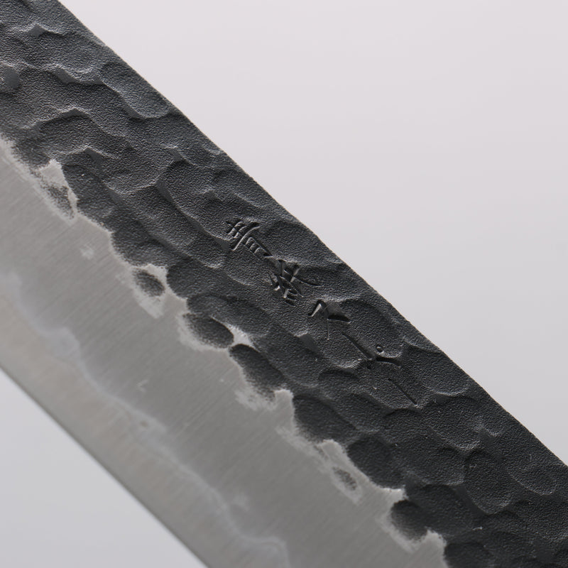 清助 超級青鋼 鎚目 黑打 切付牛刀 210mm 紅合成木 握把 - 清助刃物