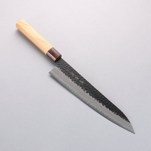 堺 孝行 超級青鋼 鎚目 黑打 牛刀 240mm 櫸木握把 - 清助刃物
