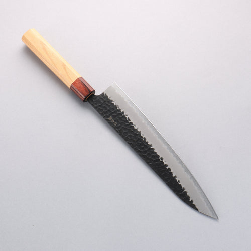 堺 孝行 超級青鋼 鎚目 黑打 牛刀 240mm 櫸木握把 - 清助刃物