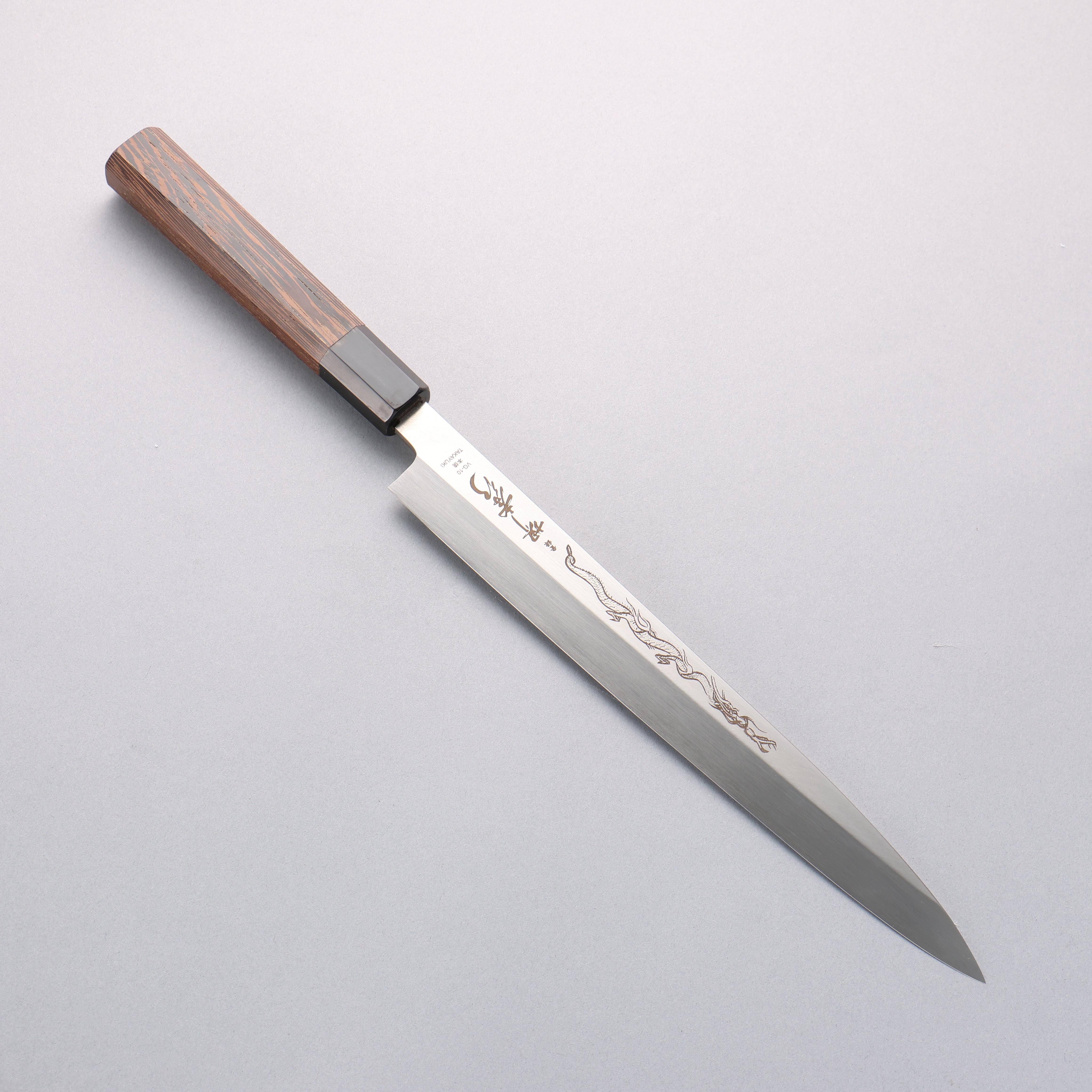堺孝行本燒VG10 刻有龍的圖樣柳刃270mm 雞翅木握把附刀鞘