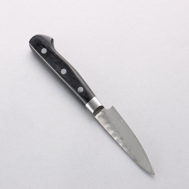 堺 孝行 VG10 鎚目 大馬士革紋 17層 削皮刀 80mm 黑合成木 握把 - 清助刃物