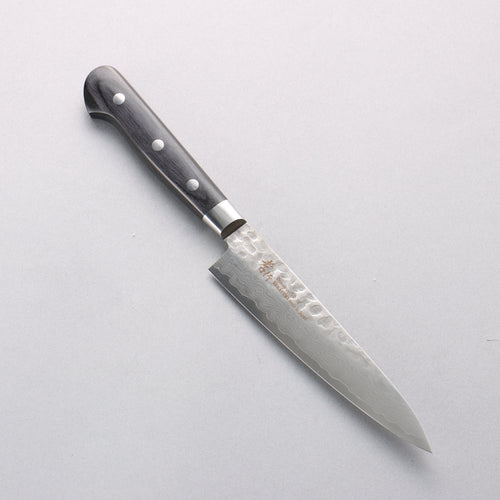 堺 孝行 VG10 鎚目 大馬士革紋 17層 多用途小刀 135mm 黑合成木 握把 - 清助刃物
