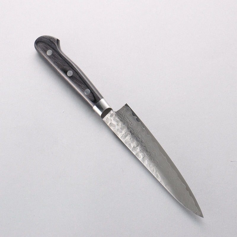 堺 孝行 VG10 鎚目 大馬士革紋 17層 多用途小刀 135mm 黑合成木 握把 - 清助刃物