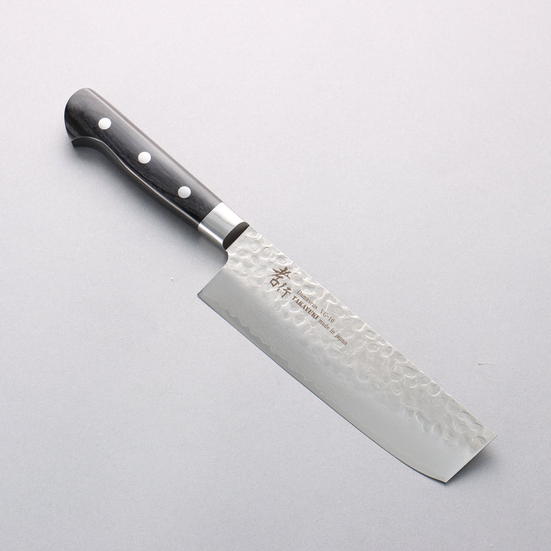堺 孝行 VG10 鎚目 大馬士革紋 17層 菜切 160mm 黑合成木 握把 - 清助刃物