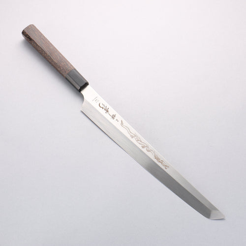 堺 孝行 本燒 VG10 刻有龍的圖樣 先丸柳刃 300mm 雞翅木 握把 附刀鞘 - 清助刃物
