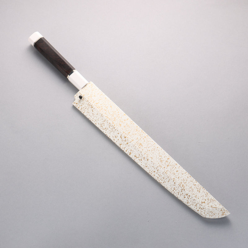 堺 孝行 影打 水本燒 白鋼二號 鏡面處理 先丸柳刃 300mm 黑檀（兩側帶水牛環型設計）握把 附刀鞘 - 清助刃物