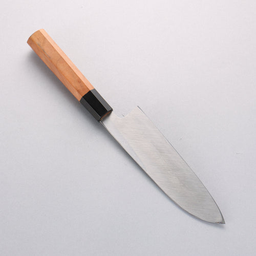 鐵泉 山塚作 玉鋼 大馬士革紋 三德刀 165mm 山櫻 握把 - 清助刃物